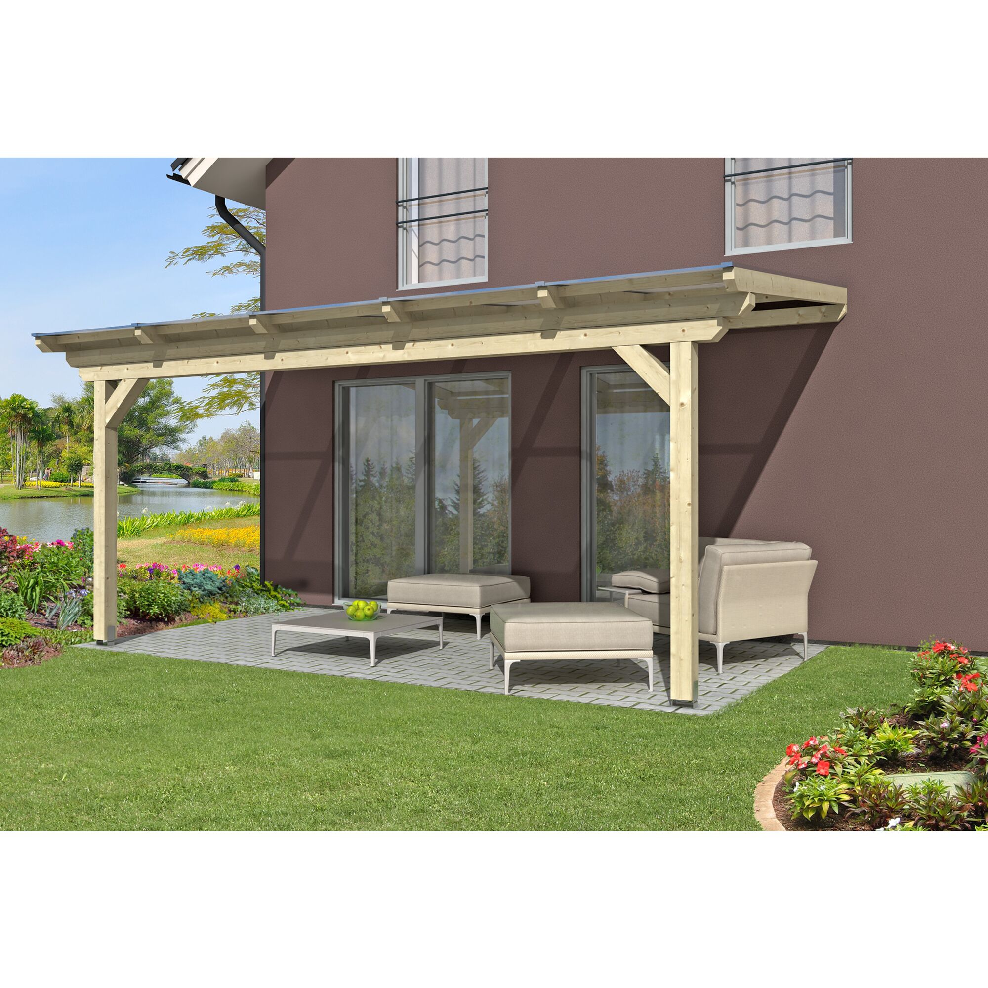 Terrassenüberdachung Ancona aus Leimholz