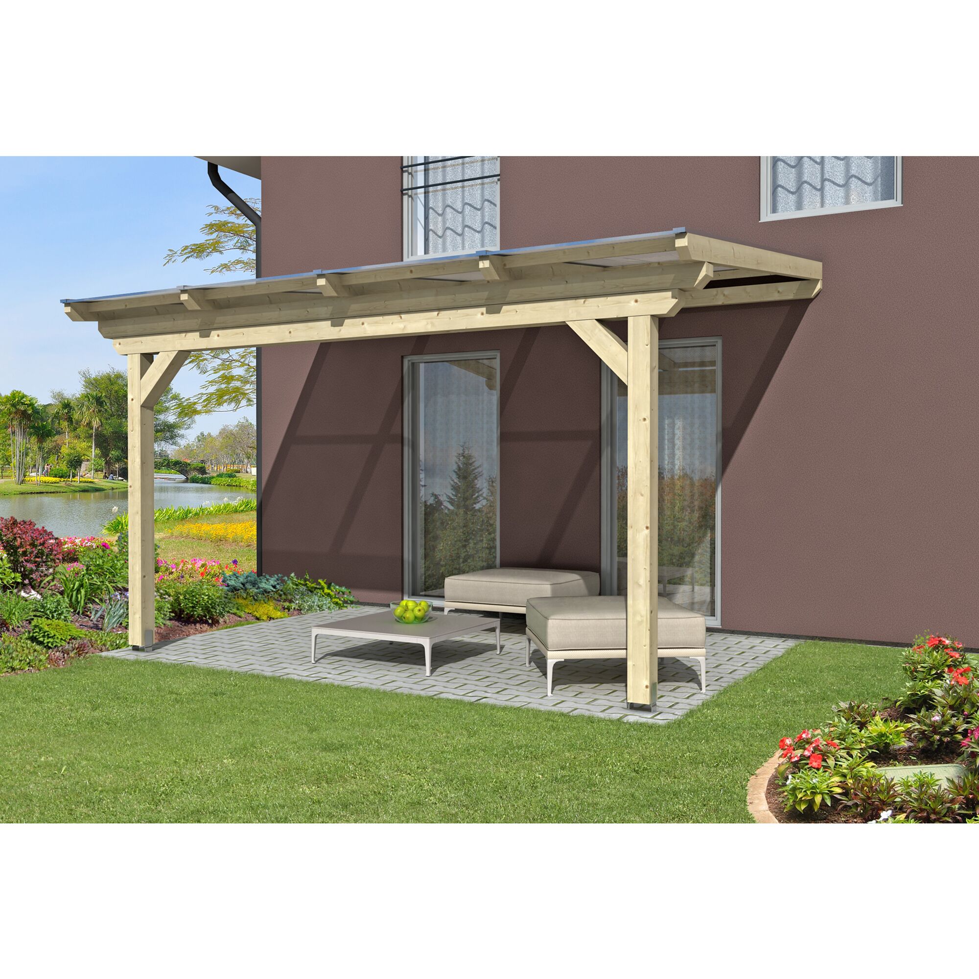 Terrassenüberdachung Ancona aus Leimholz