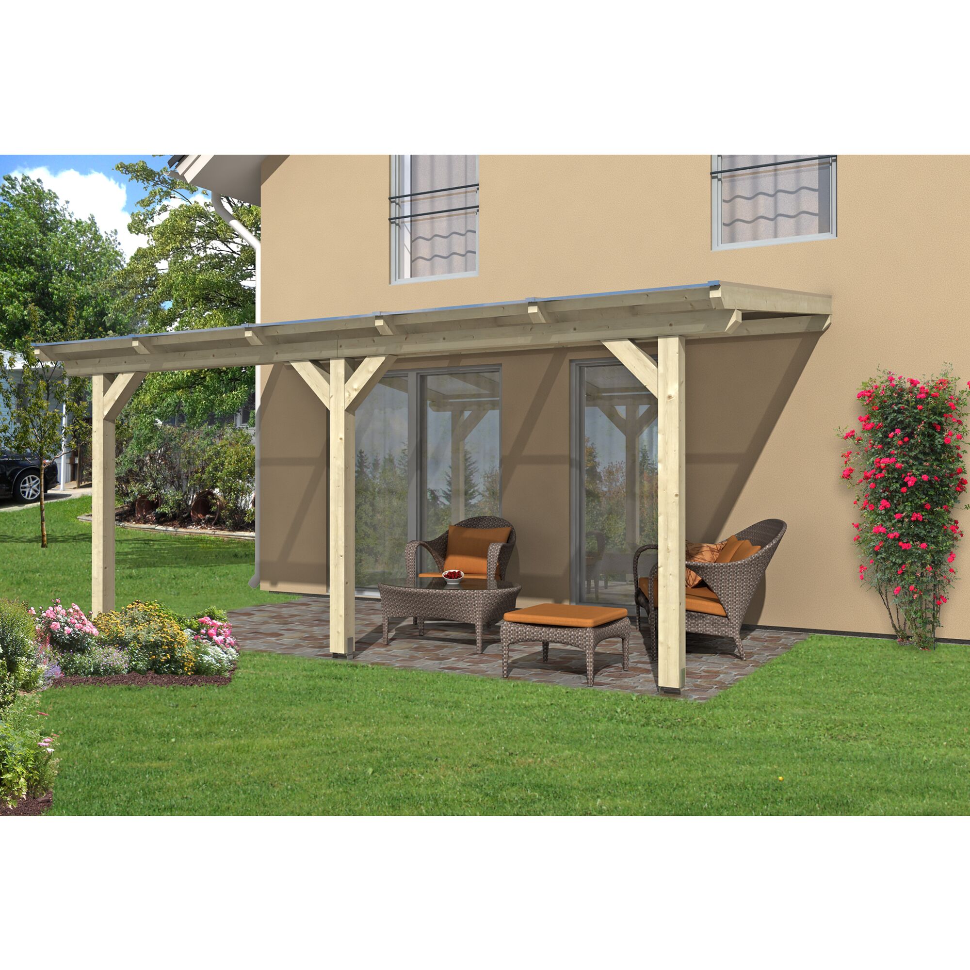 Terrassenüberdachung Andria aus Leimholz
