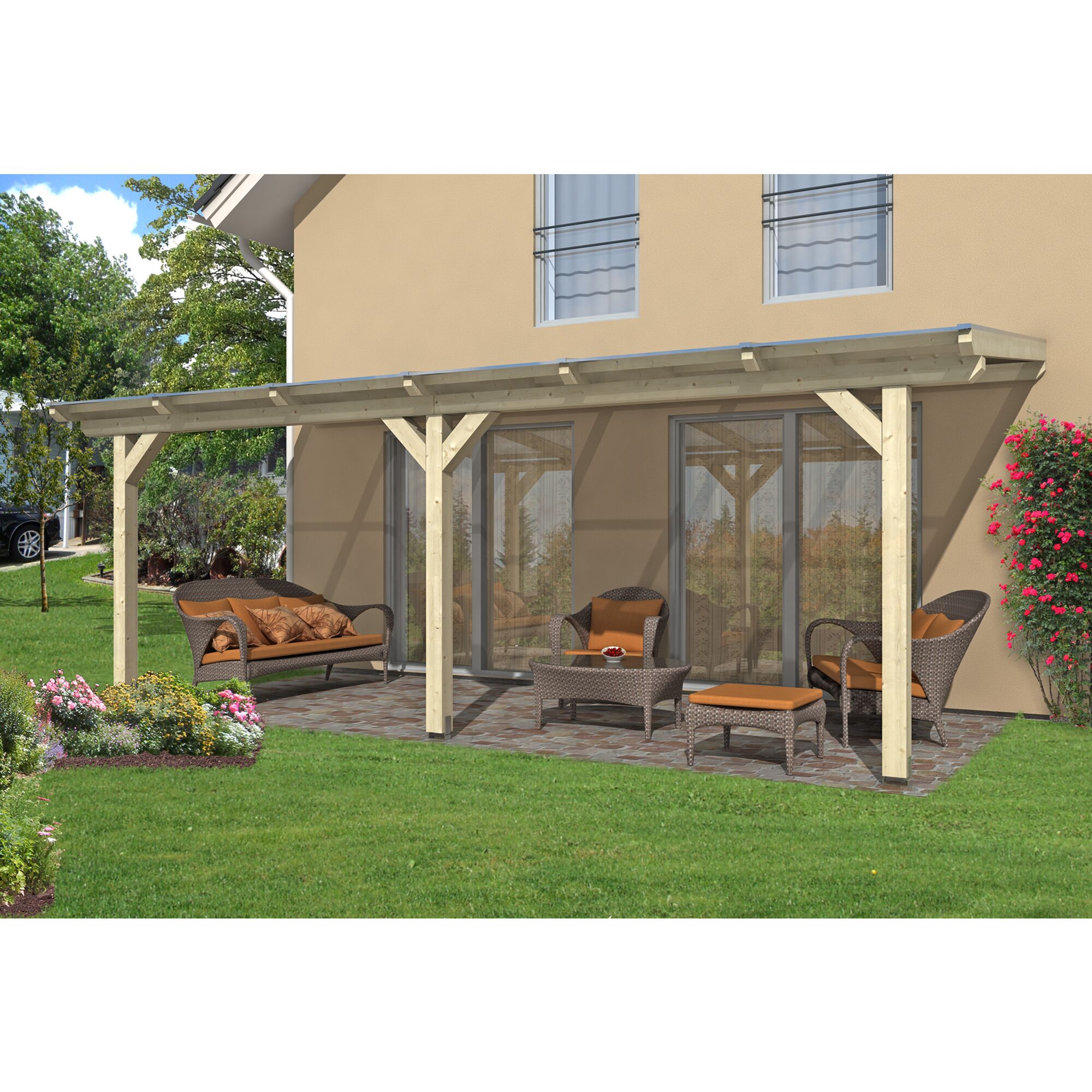 Terrassenüberdachung Andria aus Leimholz
