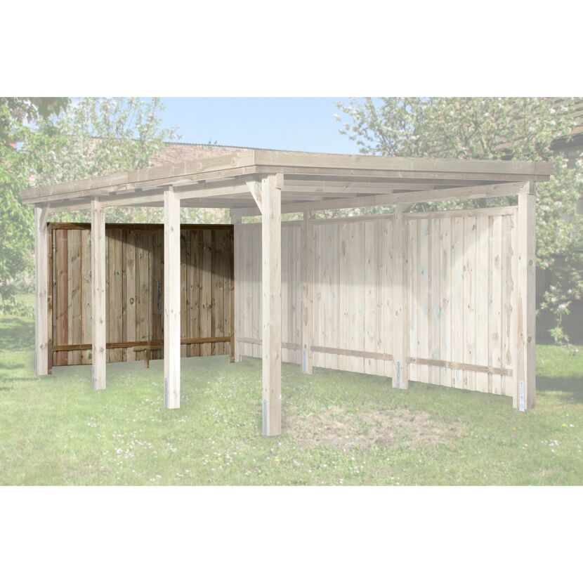 Holz Carport Rückwand