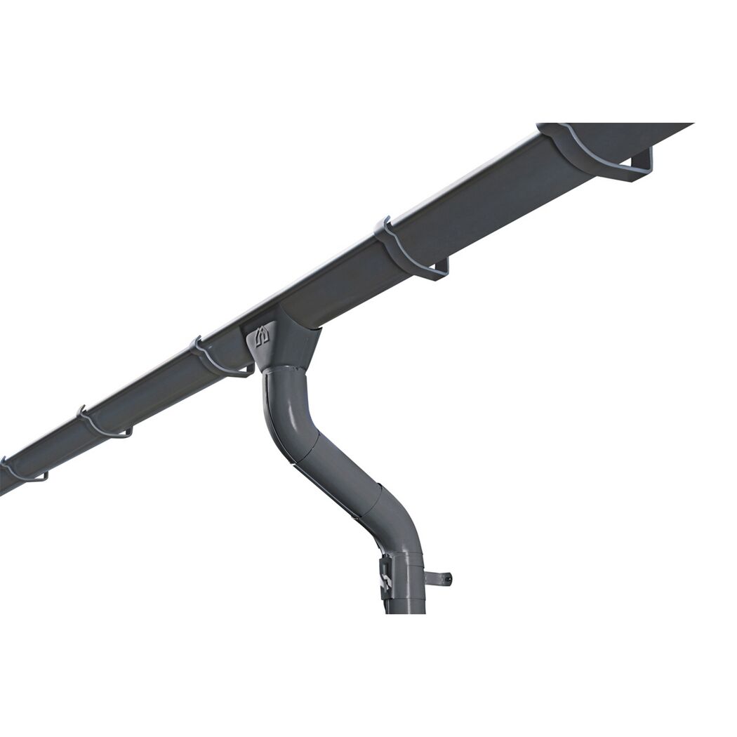 Anthrazitfarbene Metall-Regenrinne