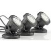 Drei schwarze LED-Teichleuchten Pontec PondoStar