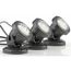 Drei schwarze LED-Teichleuchten Pontec PondoStar