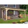 Holzterrassenüberdachung Sanremo mit Gartenmöbeln