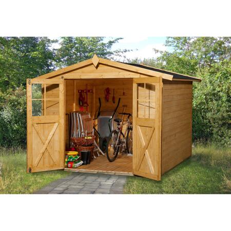 2. Bild von Blockhaus 'Classic' mit Doppeltür, eichefarben, Größe 5