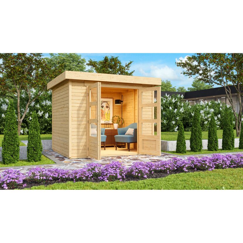 Gartenhaus 'Dornhan 3' 242 x 217 x 211 cm naturfarben