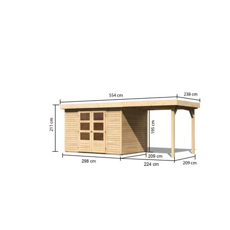3. Bild von Systemhaus 'Dornhan 4' Set 1 inkl. Anbau 522 x 217 x 211 cm naturfarben
