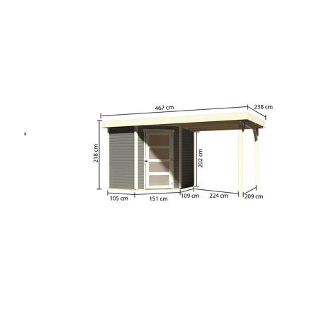 4. Bild von Karibu Systemhaus Dohren 3 Set 1  Anbau inkl. 2,20 m terragrau