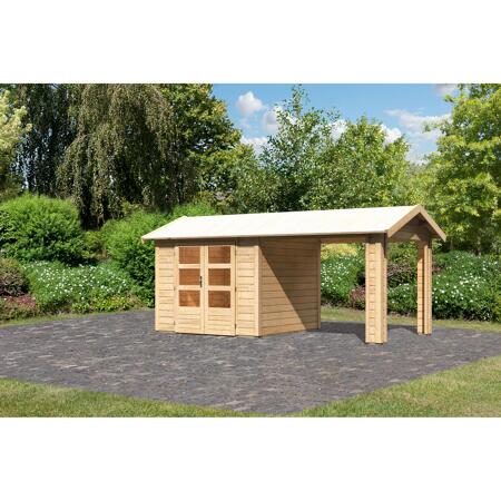 3. Bild von Gartenhaus 'Mylau 3' mit Anbaudach 480 x 244 x 242 cm naturfarben