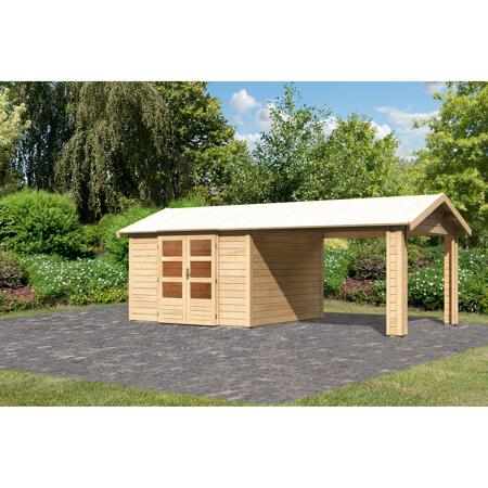 3. Bild von Gartenhaus 'Mylau 7' mit Anbaudach 600 x 304 x 250 cm naturfarben