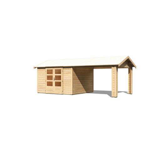 5. Bild von Gartenhaus 'Mylau 7' mit Anbaudach 600 x 304 x 250 cm naturfarben