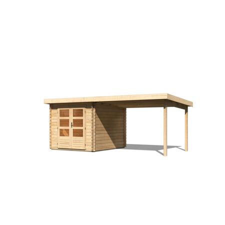 4. Bild von Blockbohlenhaus 'Rieneck 4' Set 3 inkl. Anbau 520 x 297 x 222 cm naturfarben