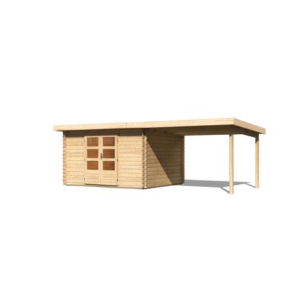 4. Bild von Blockbohlenhaus 'Rieneck 7' Set 3 inkl. Anbau 640 x 297 x 222 cm naturfarben