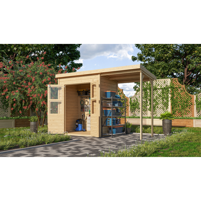 Bild von Flachdachhaus 'Heimfeld 1' naturfarben 182 x 126 x 220 cm naturfarben