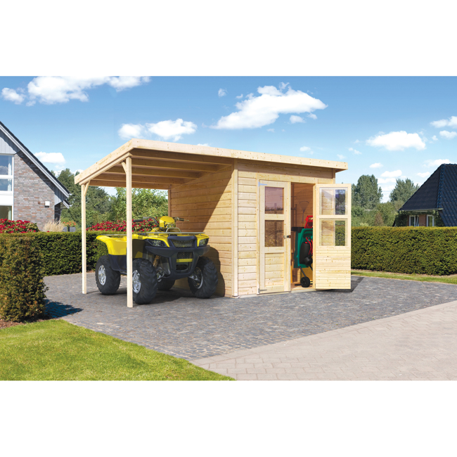 Bild von Flachdachhaus 'Heimfeld 3' naturfarben 212 x 214 x 220 cm naturfarben