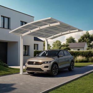 Einzelcarport 'Portoforte Typ 80 WW' weiß 270 x 495 x 298 cm