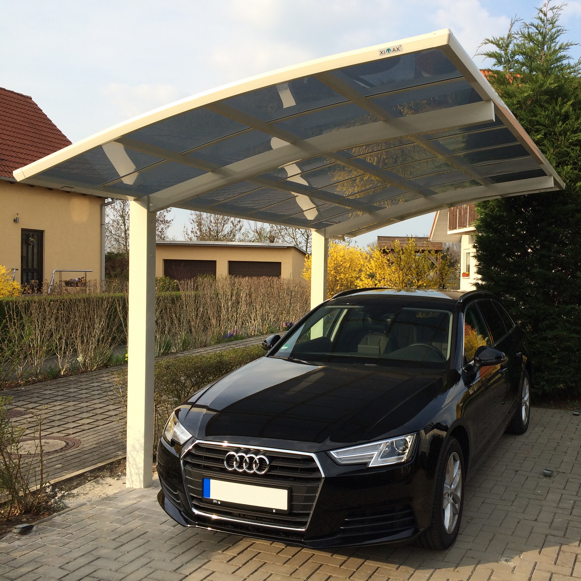Einzelcarport 'Portoforte Typ 80 WW' weiß 270 x 495 x 298 cm