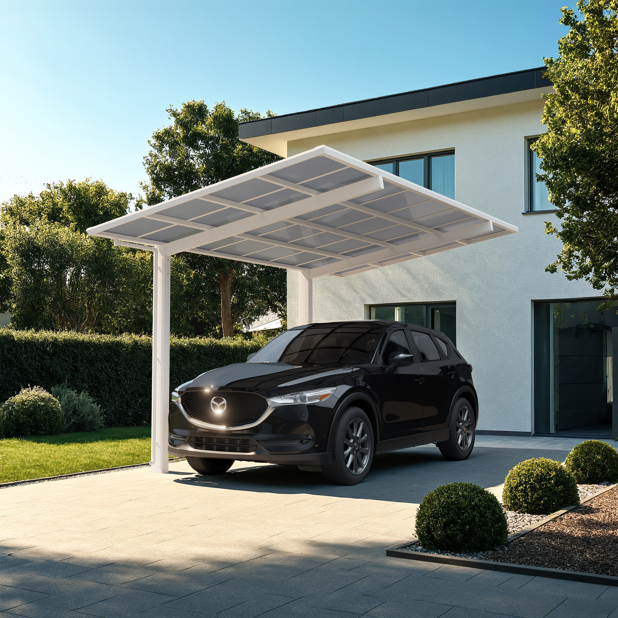 Einzelcarport 'Linea Typ 80 WW' weiß 273 x 495 x 294 cm