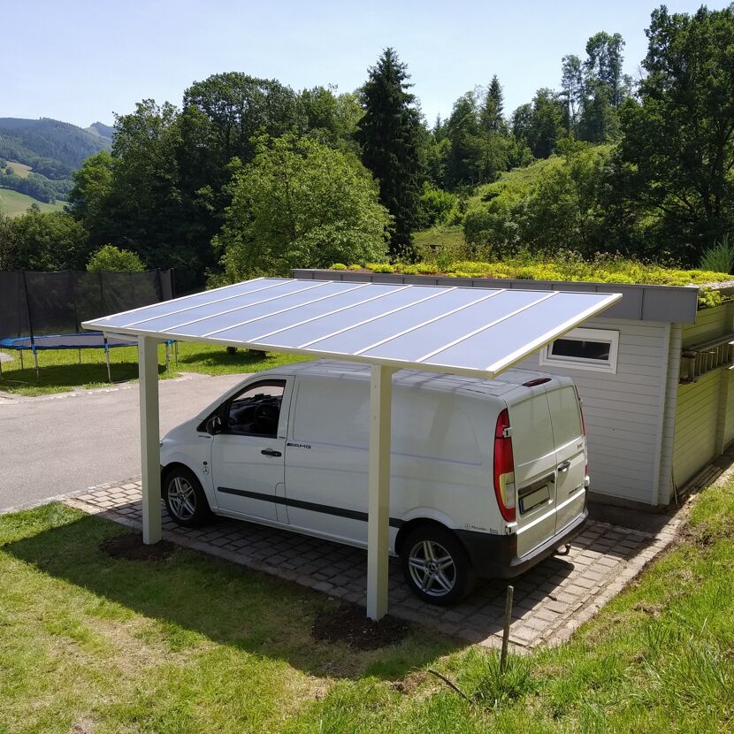 Einzelcarport 'Linea Typ 80 WW' weiß 273 x 495 x 294 cm