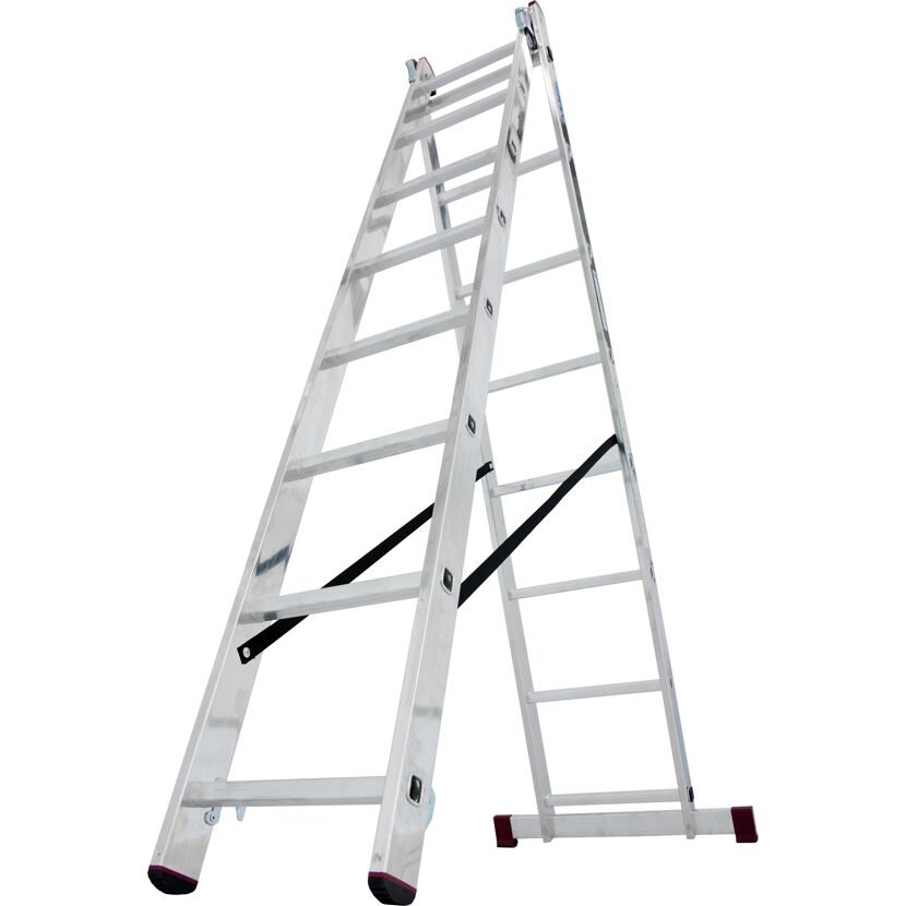 Ausgeklappte Alu-Mehrzweckleiter