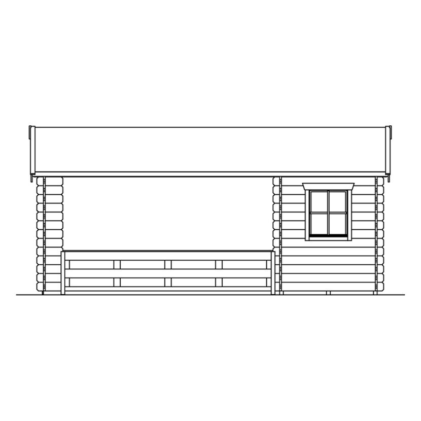 Gartenhaus GH Alicante 380x513 als Strichzeichnung