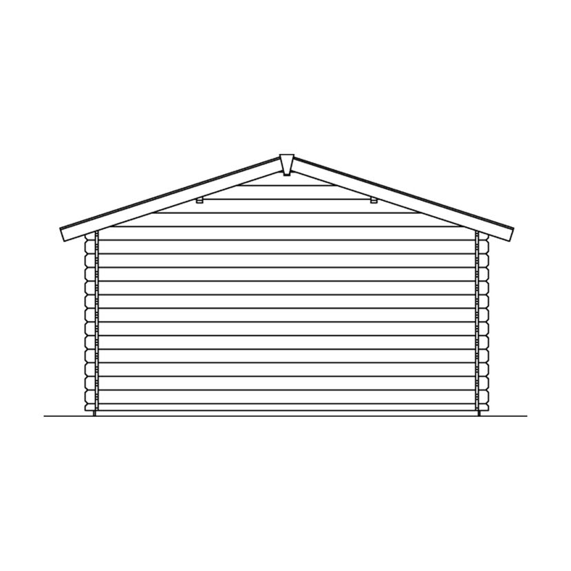 Rückansicht Gartenhaus Alicante aus Holz