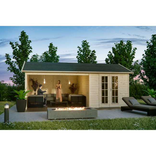 Bild von Gartenhaus 'Tilburg' 613 x 380 cm fichtefarben