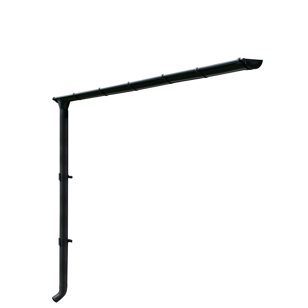 Anthrazitfarbene Metall-Regenrinne