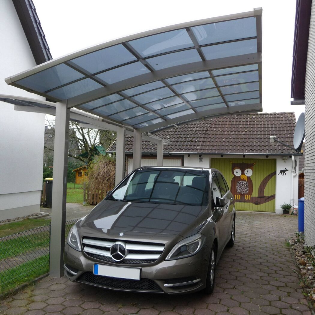 Einzelcarport 'Portoforte Typ 60 MR' edelstahlfarben 270 x 495 x 298 cm