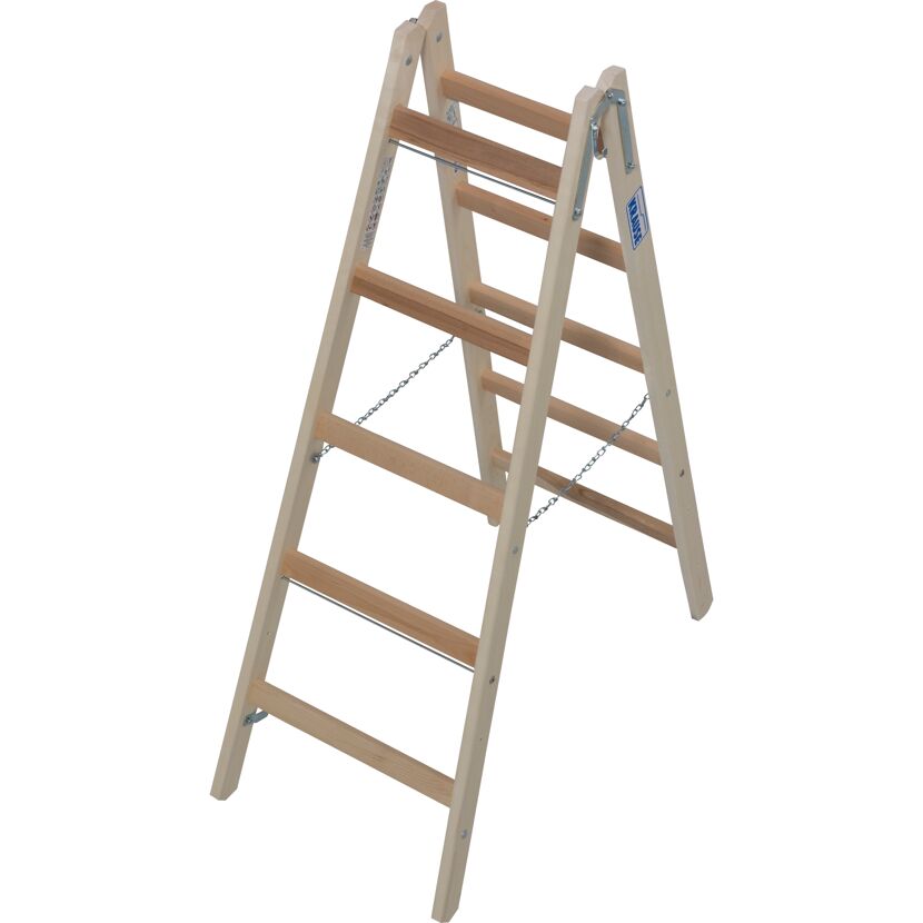 Sprossenstehleiter 'Stabilo' Holz 2 x 5 Stufen