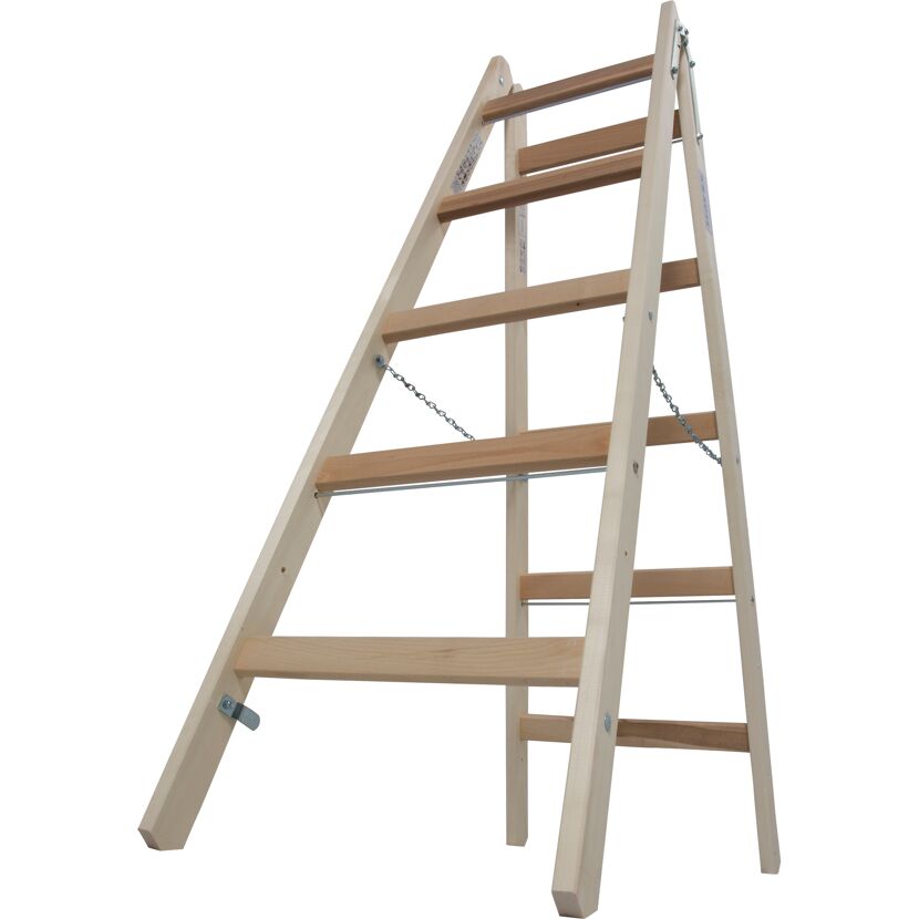 Sprossenstehleiter 'Stabilo' Holz 2 x 5 Stufen