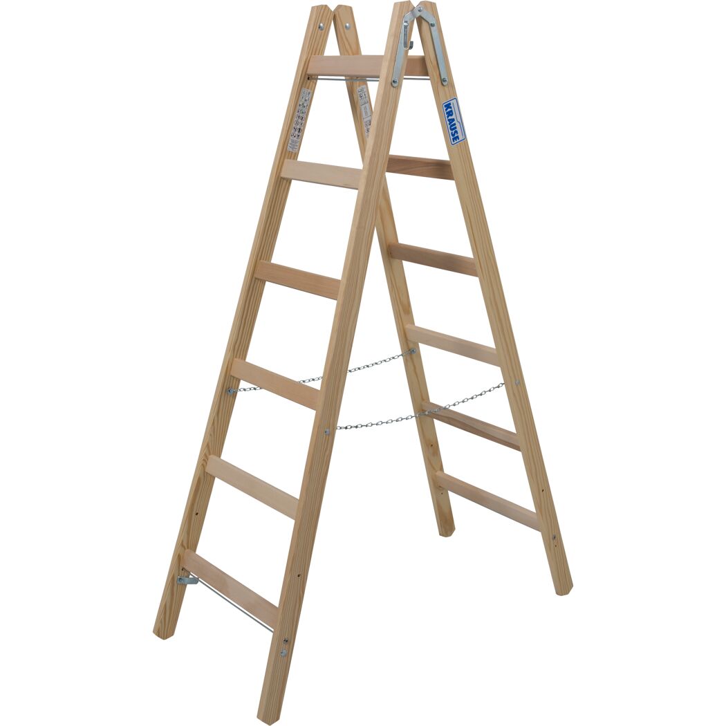 Sprossenstehleiter 'Stabilo' Holz 2 x 6 Stufen