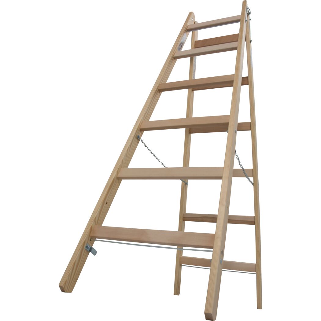Sprossenstehleiter 'Stabilo' Holz 2 x 6 Stufen