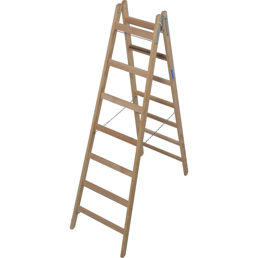 Sprossenstehleiter 'Stabilo' Holz 2 x 7 Stufen