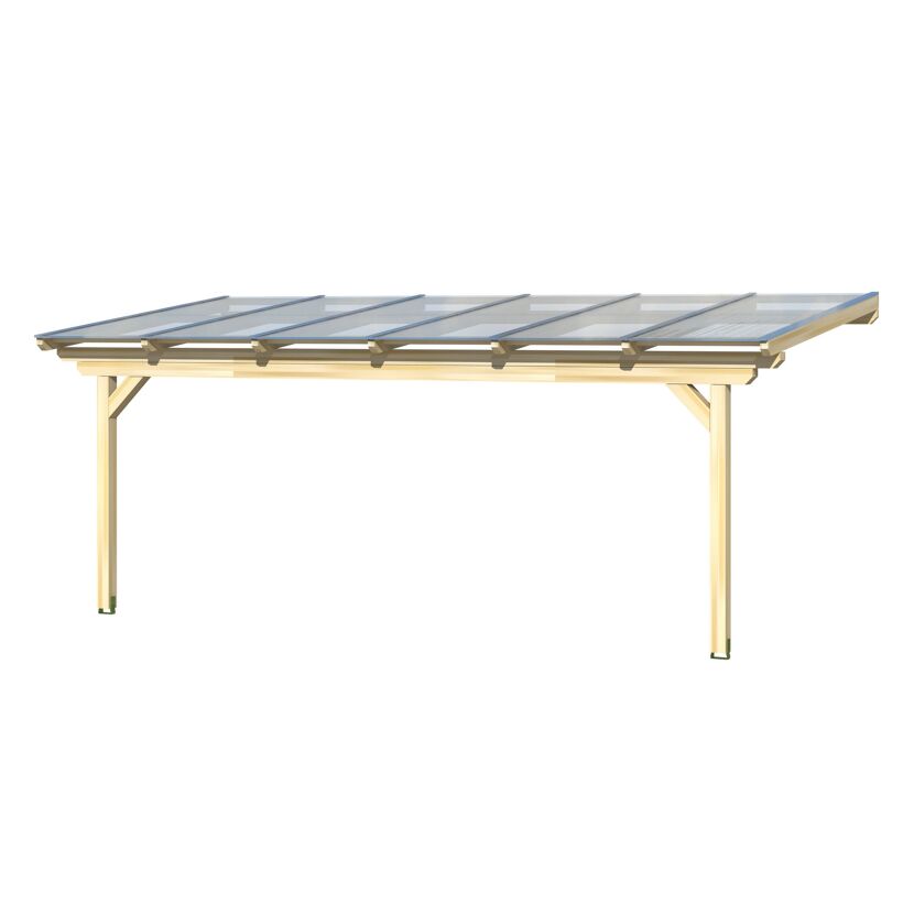 Holzcarport mit durchsichtigem Dach