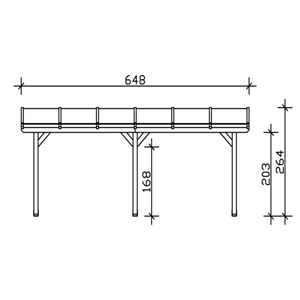 Holztischplatte TD Andria 648 x 300 cm natur