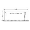 Technische Zeichnung: Duschwanne Ravenna 648 x 250 cm