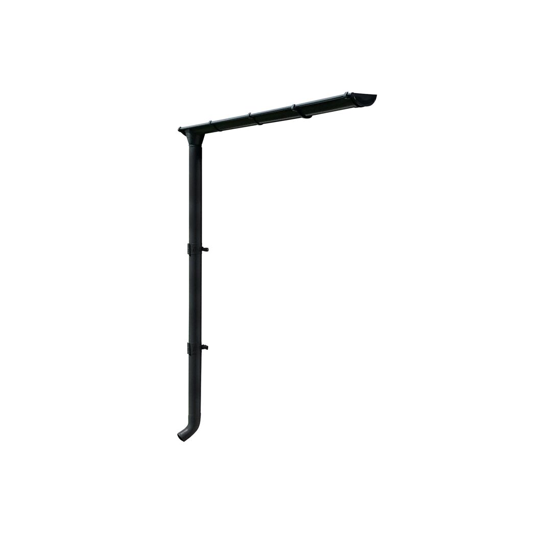 Anthrazitfarbene Metall-Regenrinne