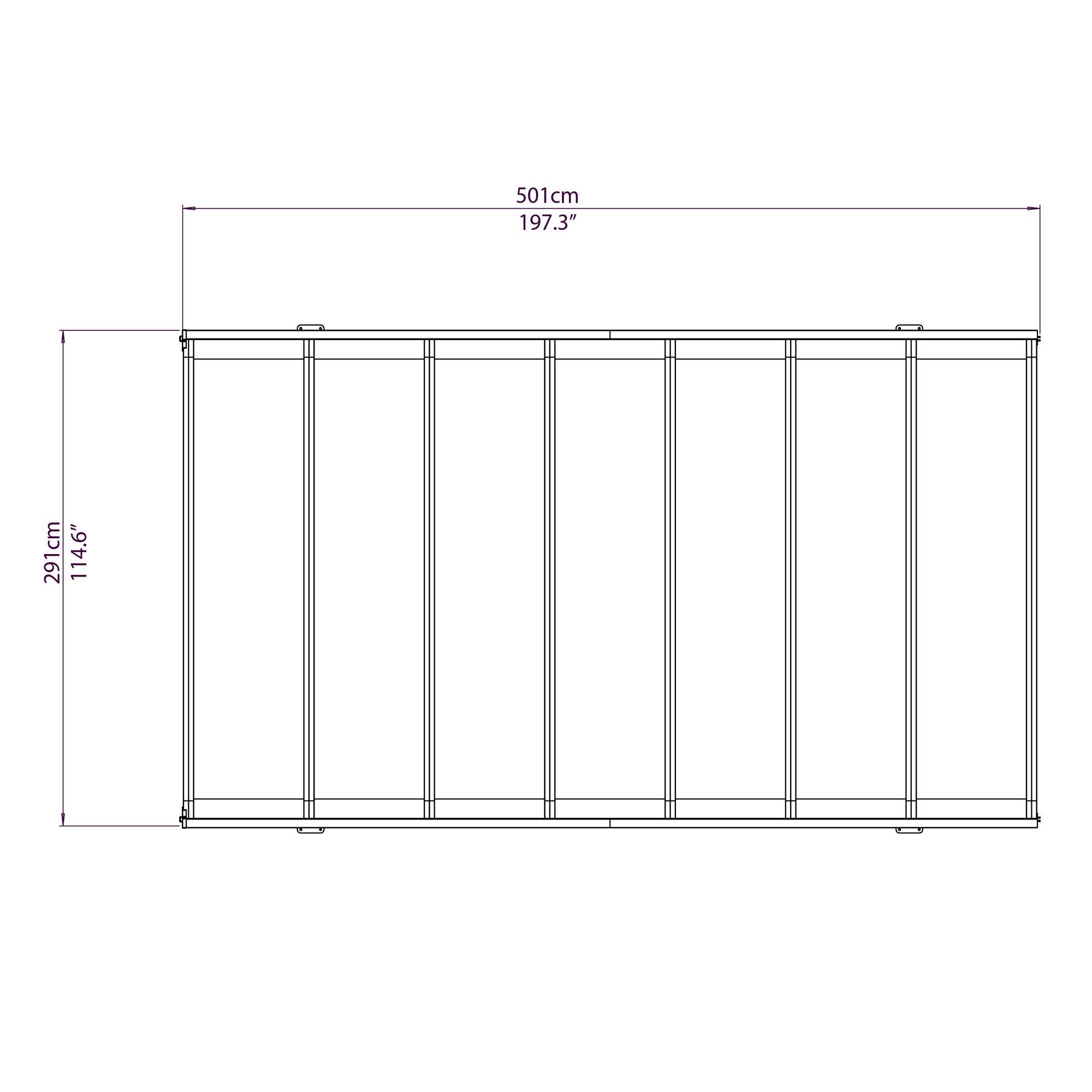 Carport 'Vitoria 5000' anthrazit 291 x 501 x 239 cm