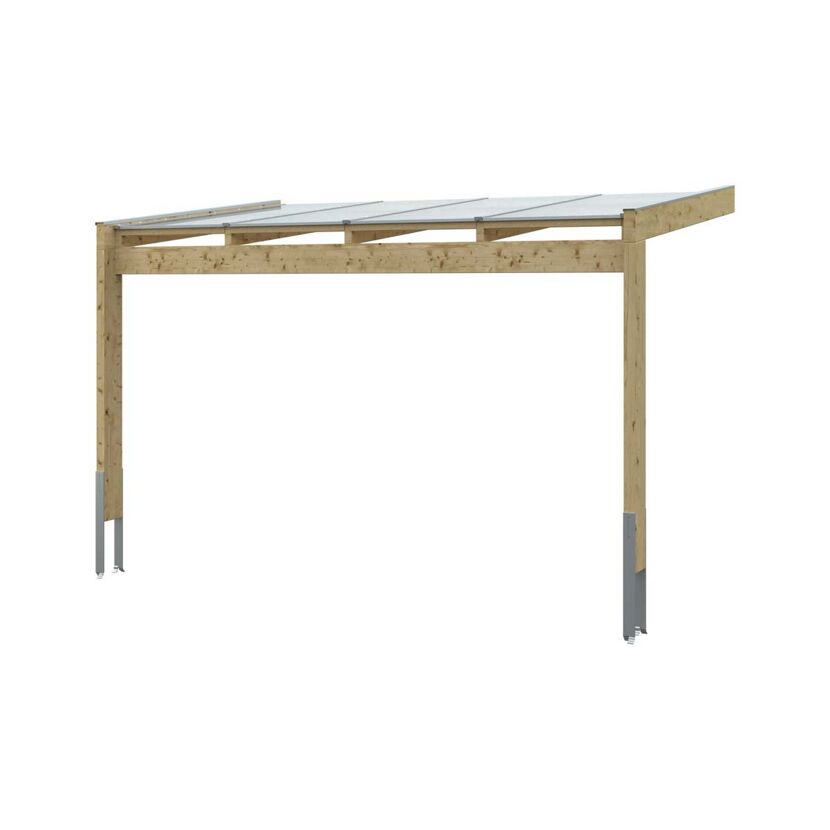 Holzcarport mit durchsichtigem Dach
