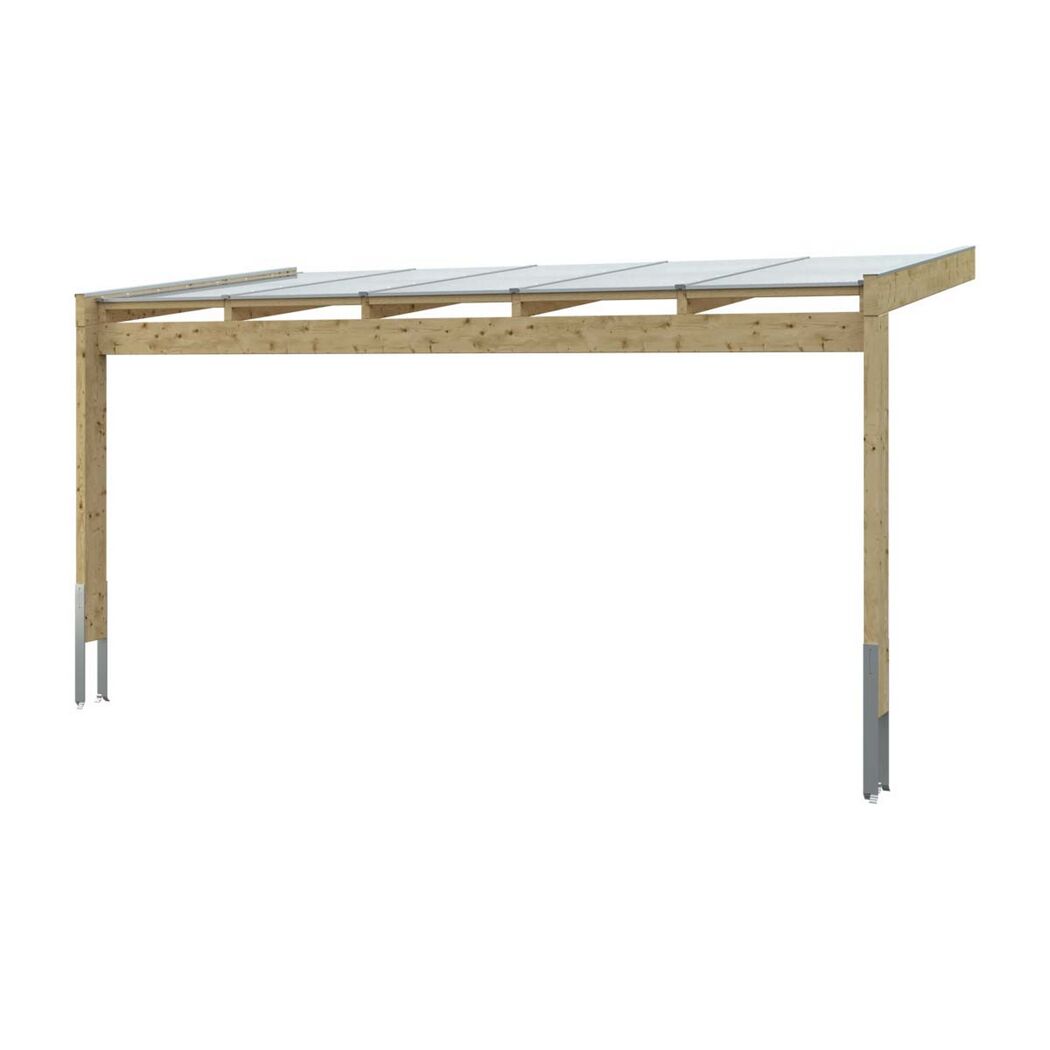 Holzcarport mit transparentem Dach