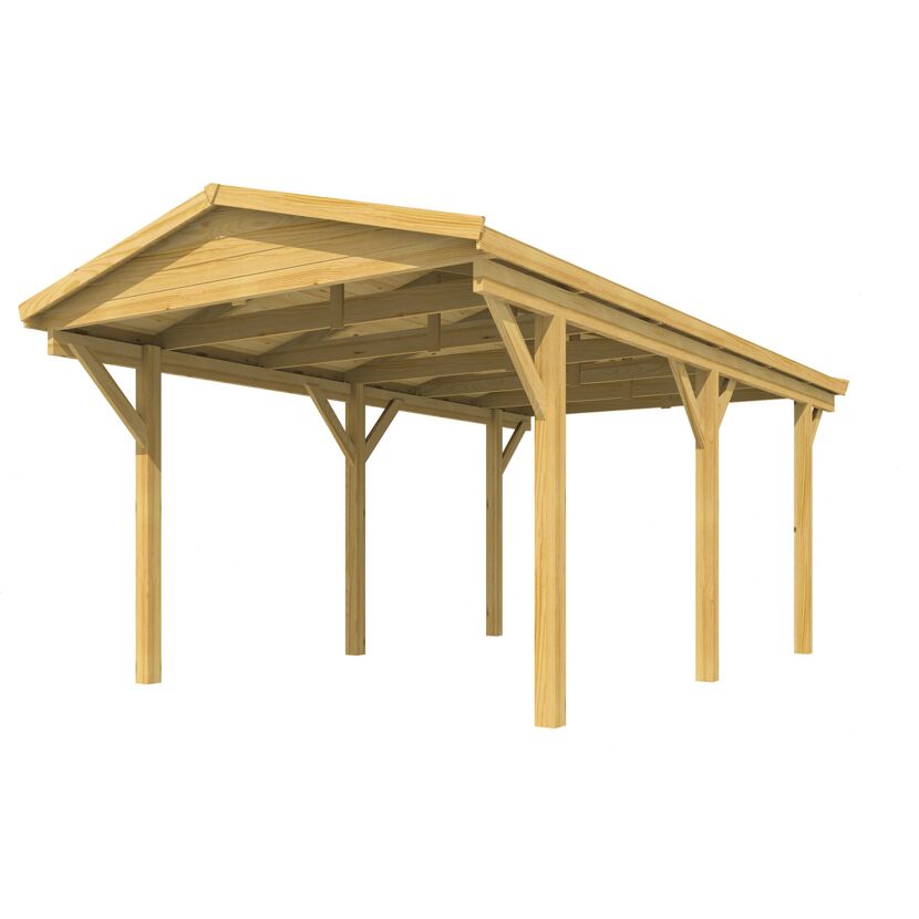 Einzelcarport aus Holz 304 x 600 cm