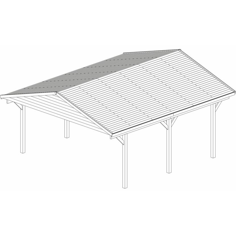 Doppelcarport als Bauzeichnung dargestellt.