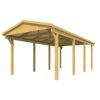 Einzelcarport aus Holz, 304 x 690 cm