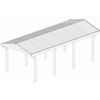 Skizze eines Einzelcarports mit Satteldach.