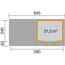 Abmessungen des Designhauses 126Plus: 645 x 590 cm, 31 m³
