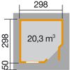 Abmessungen des Gerätehauses weka Design213 u G2