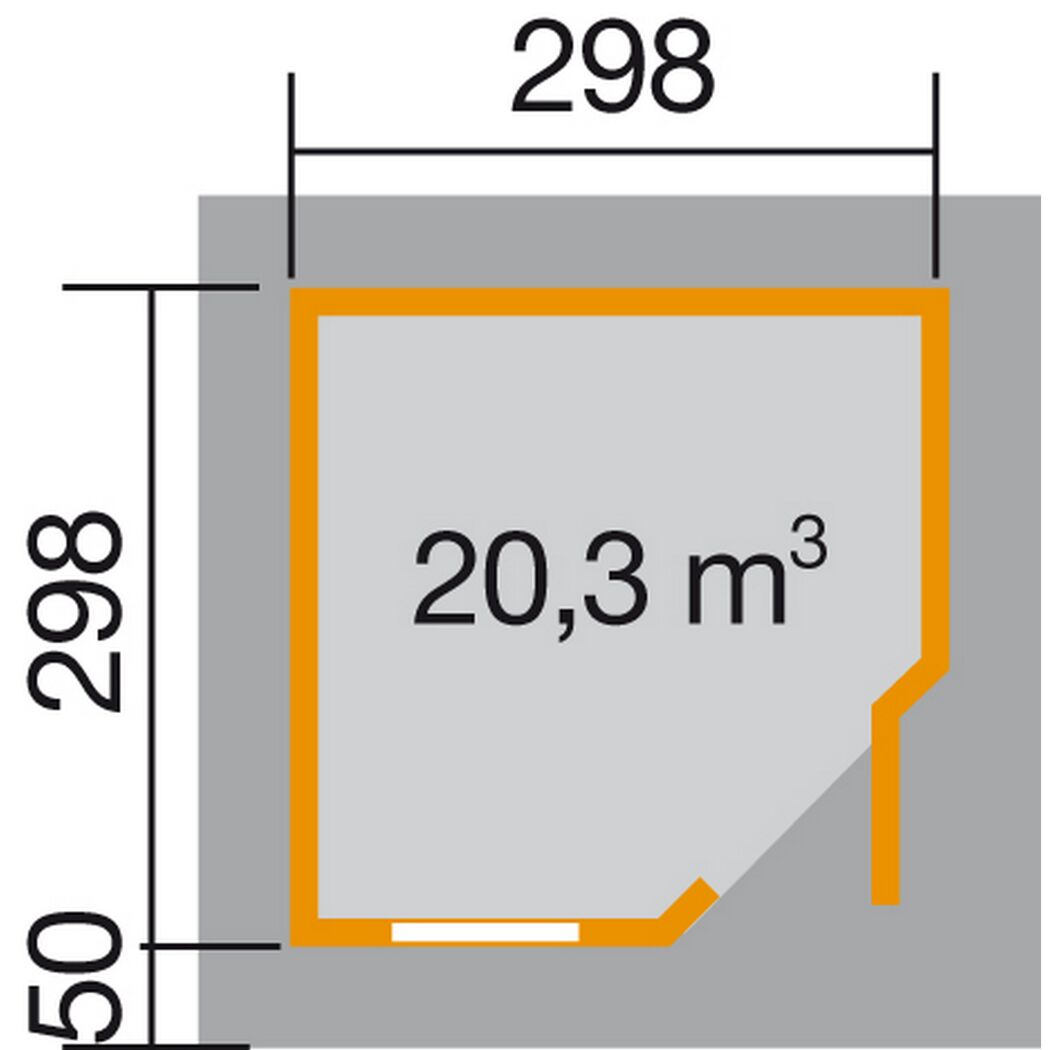 Abmessungen des Gerätehauses weka Design213 u G2