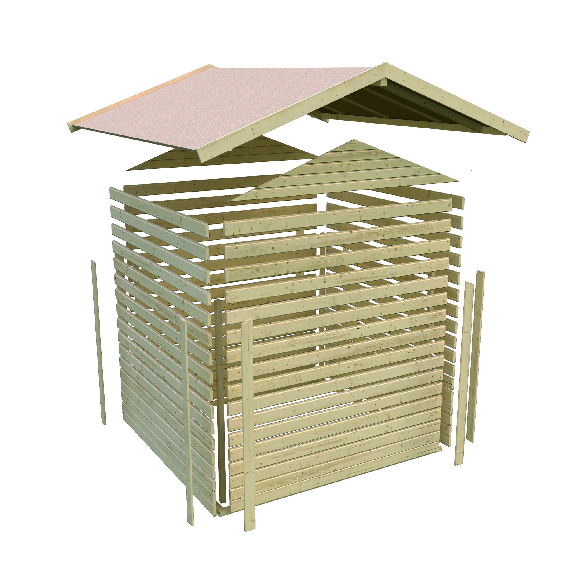 Gartenhaus 'Bologna' mit Anbauschrank, Schleppdach, Boden 177 x 242 x 231 cm + product picture